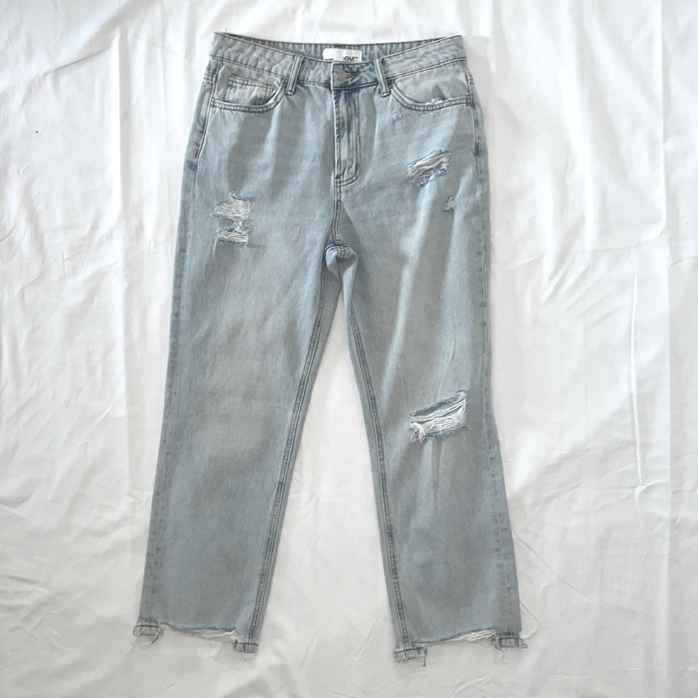 Vervet, straight crop distressed jeans, size 28, new without tags